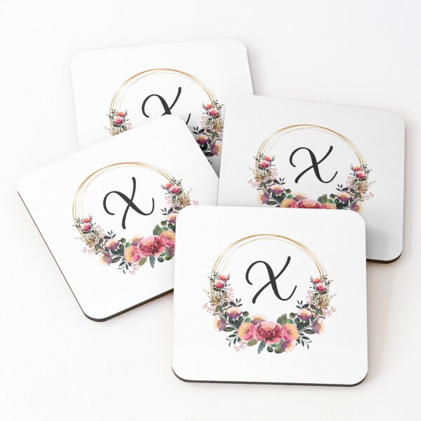 Item preview, Monogram with Pink Floral | Monogram Letter X designed and sold by JustSeasons.