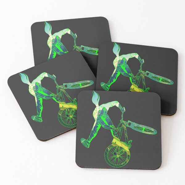 Item preview, Slopestyle biking in mountains silhouette designed and sold by artOfCal013.
