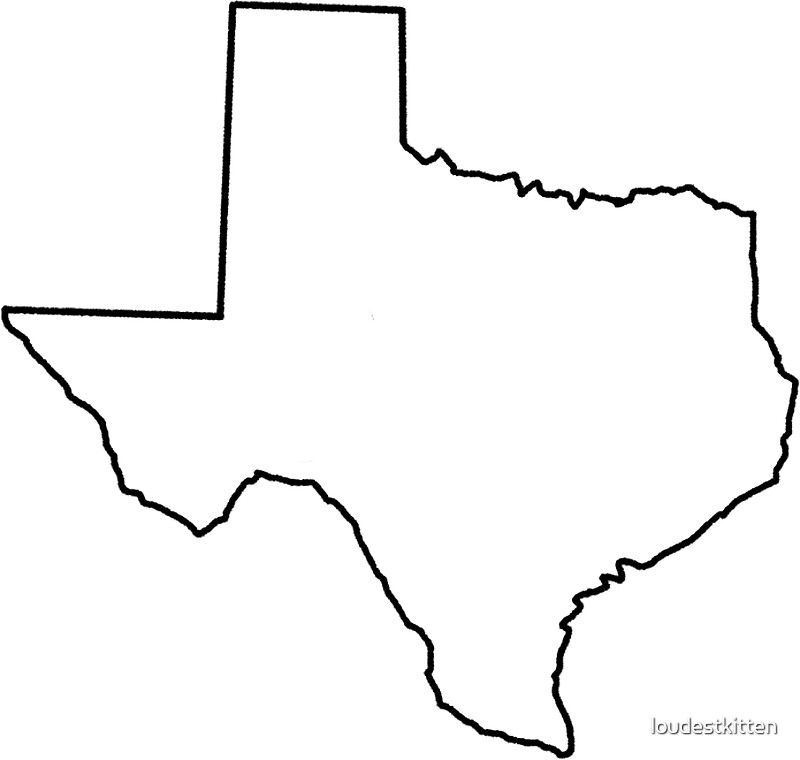 "Texas - White Outline" Stickers by loudestkitten | Redbubble