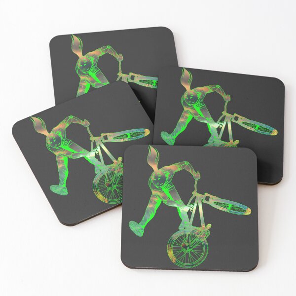 Item preview, Slopestyle biking in cloudy sunset designed and sold by artOfCal013.