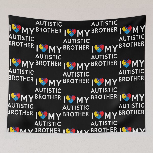 Item preview, I love my Autistic Brother Autism awareness heart designed and sold by Cansellerma.