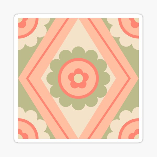 Geometric Shapes and Flowers-Pastel Cream Sticker