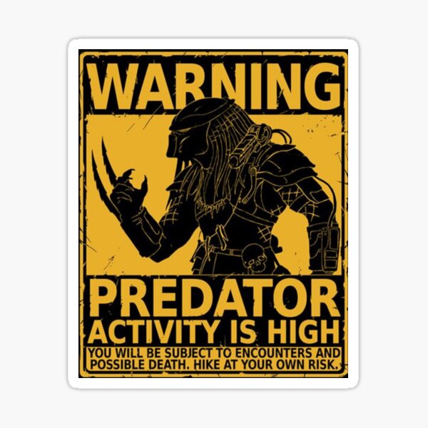 "Predator Warning design high quality" Sticker by Pallucciostore