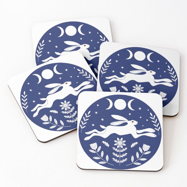 Item preview, Magical Moon Leaping Hare Design - Running Hare - Rabbit - Bunny designed and sold by OstarasAttic.