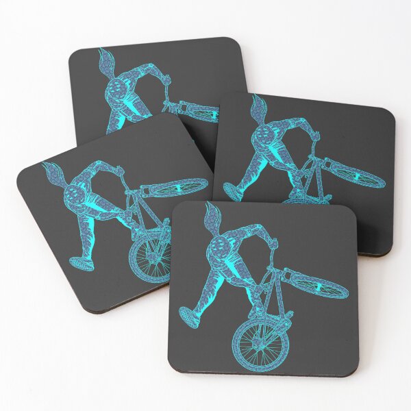 Item preview, Slopestyle biking in blue leaves jive pattern designed and sold by artOfCal013.
