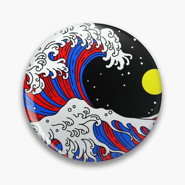 Item preview, Circular Japanese Wave with Polyamorous Night Sky. Polyamory Pride designed and sold by Subtle Pride Shop.