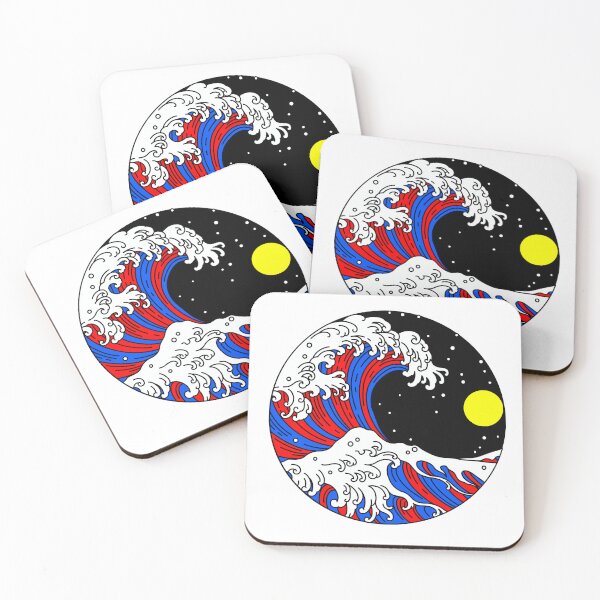 Item preview, Circular Japanese Wave with Polyamorous Night Sky. Polyamory Pride designed and sold by Subtle Pride Shop.