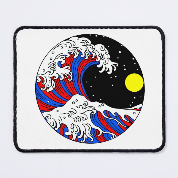 Item preview, Circular Japanese Wave with Polyamorous Night Sky. Polyamory Pride designed and sold by Subtle Pride Shop.