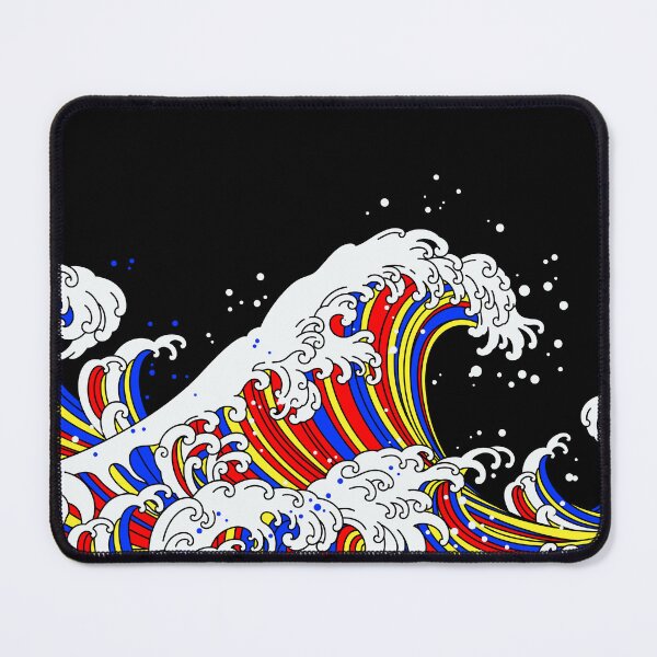 Item preview, Long Japanese Waves Polyamorous. Polyamory Pride designed and sold by Subtle Pride Shop.
