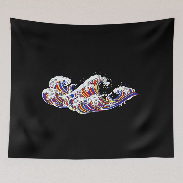 Item preview, Long Japanese Waves Polyamorous. Polyamory Pride designed and sold by Subtle Pride Shop.