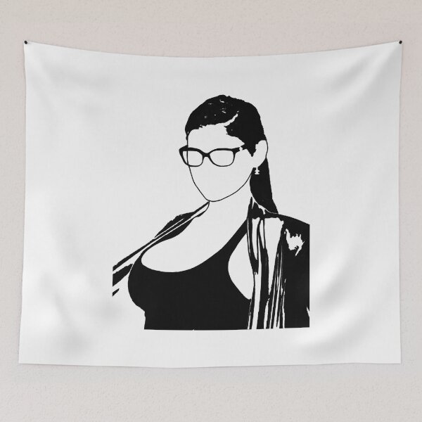 Artikelvorschau, Musik-Retro-Porträt Mia Khalifa und weiße Geschenke Musik-Fans entworfen und verkauft von WilfridBoehm.