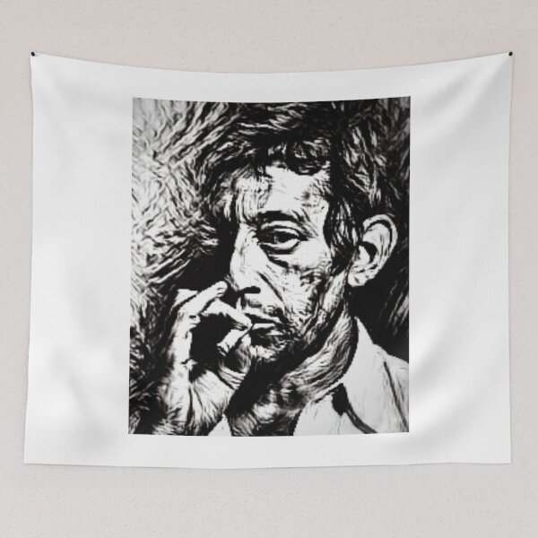Item preview, Serge Gainsbourg Noirs Ne Dessin Blanc  graphique designed and sold by ComingHomeStore.