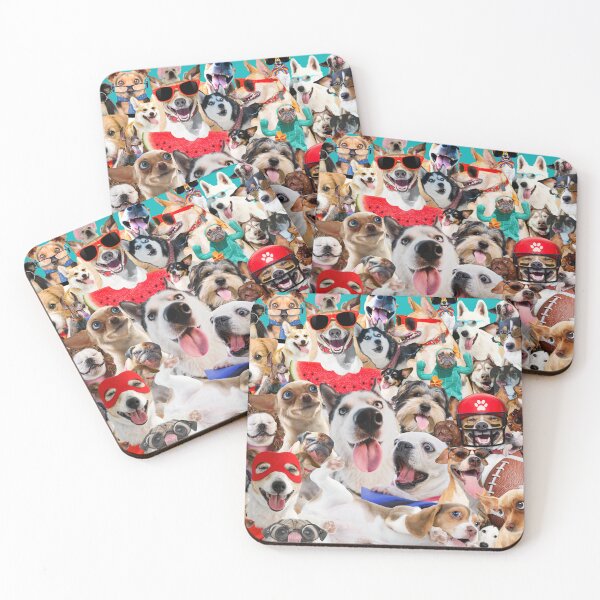 Item preview, Funny Silly Dogs Domestic Home Pets Friends Hilarious Expressions Collage Animal Pattern designed and sold by Cawaiico.