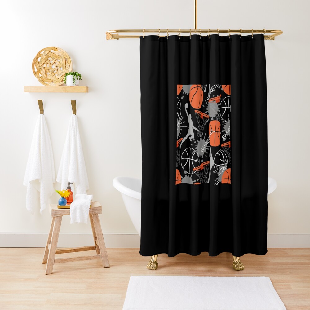 The Best Deal Online Basketball Color Splash On Black Classic T-Shirt Shower Curtain CS-D95BCWQA