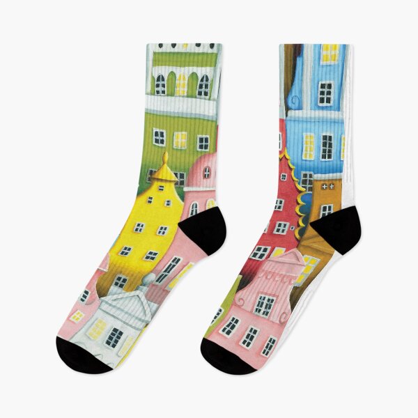 Item preview, Cityscape Bright Town Houses by Spencer Maybe  designed and sold by SpencerMaybe.