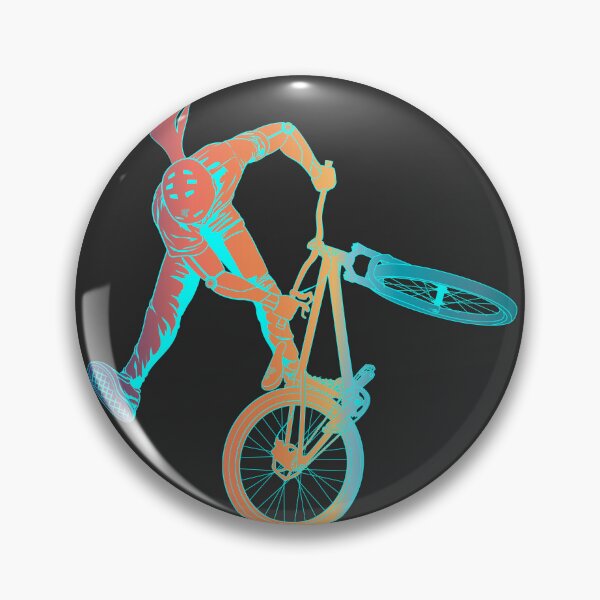 Item preview, Slopestyle biking in orange and blue green gradient designed and sold by artOfCal013.
