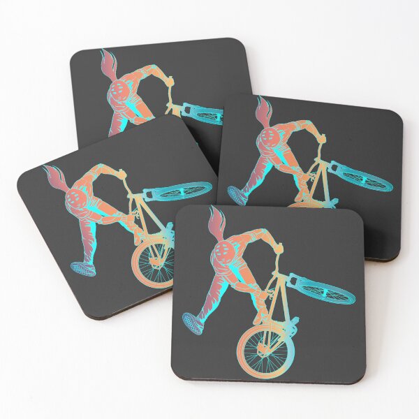 Item preview, Slopestyle biking in orange and blue green gradient designed and sold by artOfCal013.