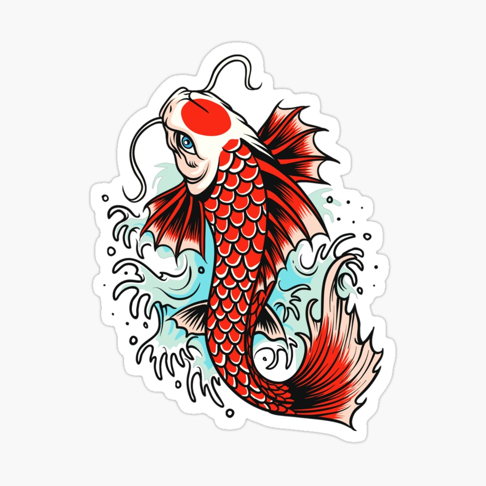Red Butterfly Koi Fish Drawing School Style" Poster for Sale by Hiddensick Redbubble