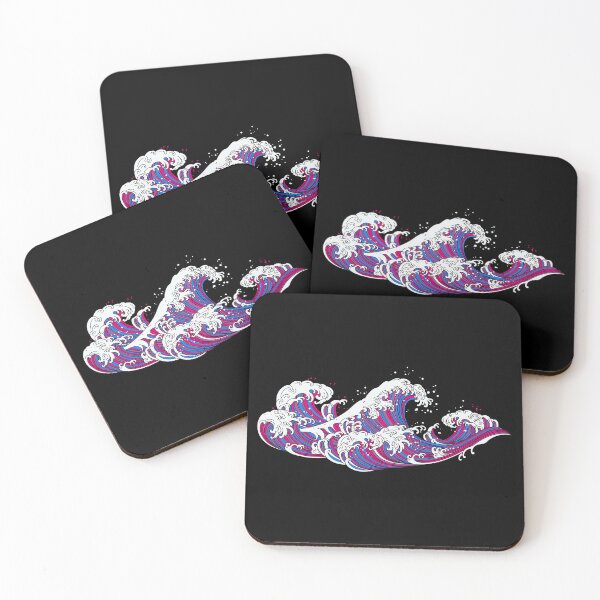 Item preview, Long Japanese Bi Wave. Bisexual Pride designed and sold by Subtle Pride Shop.