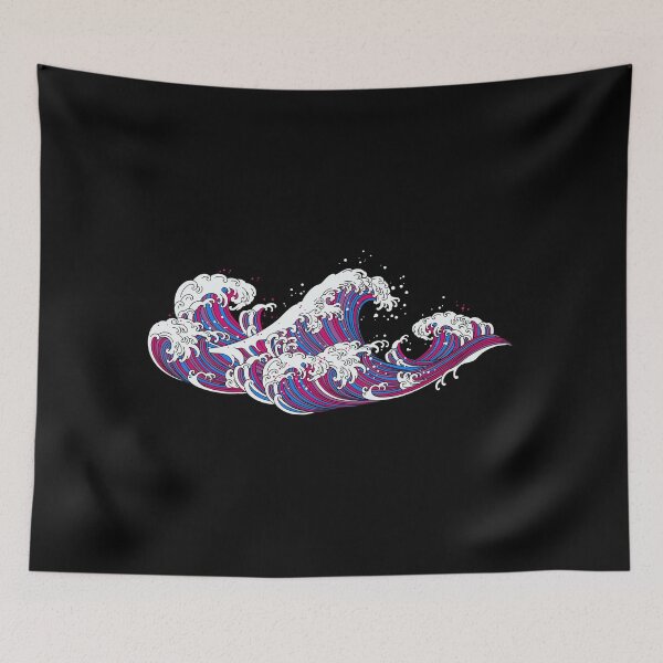 Item preview, Long Japanese Bi Wave. Bisexual Pride designed and sold by Subtle Pride Shop.