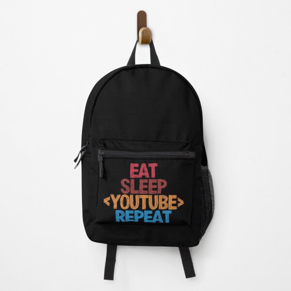 Item preview, Eat Sleep Youtube Repeat - Funny Retro Vintage Colors Typography Satire designed and sold by FunnyHomeQuotes.