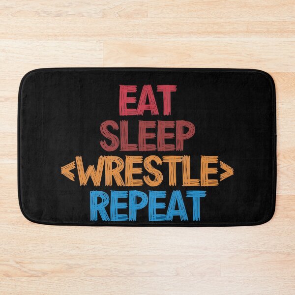 Item preview, Eat Sleep Wrestle Repeat - Funny Retro Vintage Colors Typography Satire designed and sold by FunnyHomeQuotes.