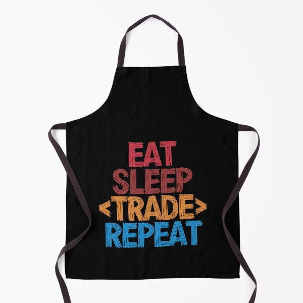 Item preview, Eat Sleep Trade Repeat - Funny Retro Vintage Colors Typography Satire designed and sold by FunnyHomeQuotes.