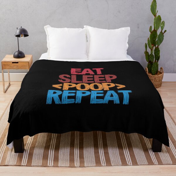 Item preview, Eat Sleep Poop Repeat - Funny Retro Vintage Colors Typography Satire designed and sold by FunnyHomeQuotes.