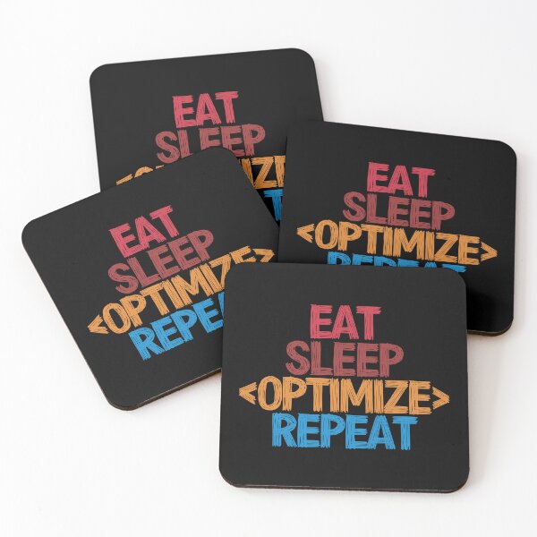 Item preview, Eat Sleep Optimize Repeat - Funny Retro Vintage Colors Typography Satire designed and sold by FunnyHomeQuotes.