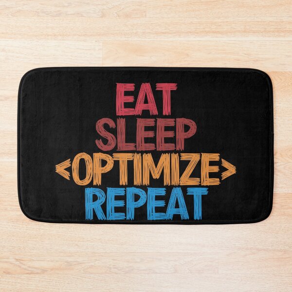 Item preview, Eat Sleep Optimize Repeat - Funny Retro Vintage Colors Typography Satire designed and sold by FunnyHomeQuotes.