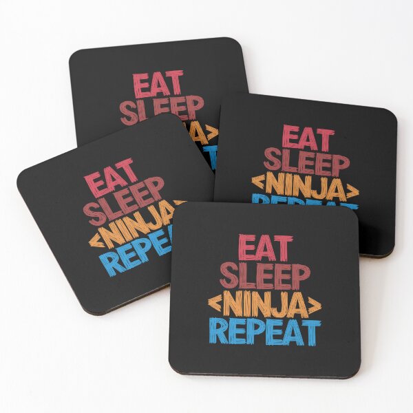 Item preview, Eat Sleep Ninja Repeat - Funny Retro Vintage Colors Typography Satire designed and sold by FunnyHomeQuotes.