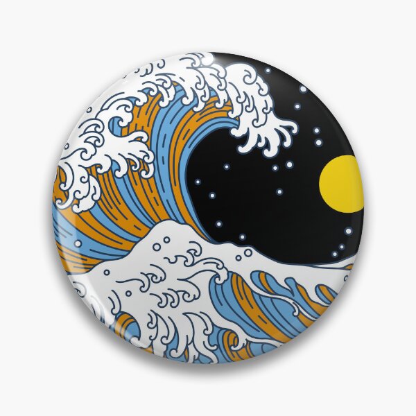 Item preview, Circular Japanese Aro Ace Wave. Aroace Pride designed and sold by Subtle Pride Shop.