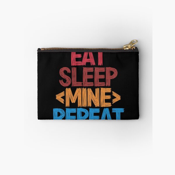Item preview, Eat Sleep Mine Repeat - Funny Retro Vintage Colors Typography Satire designed and sold by FunnyHomeQuotes.