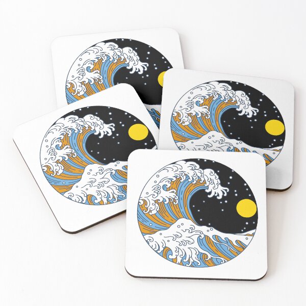 Item preview, Circular Japanese Aro Ace Wave. Aroace Pride designed and sold by Subtle Pride Shop.