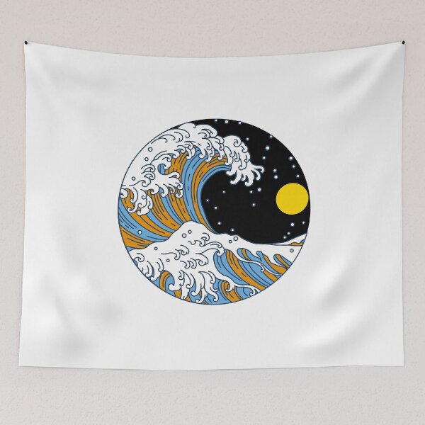Item preview, Circular Japanese Aro Ace Wave. Aroace Pride designed and sold by Subtle Pride Shop.