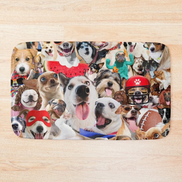 Item preview, Funny Silly Dogs Domestic Home Pets Friends Hilarious Expressions Collage Animal Pattern designed and sold by Cawaiico.