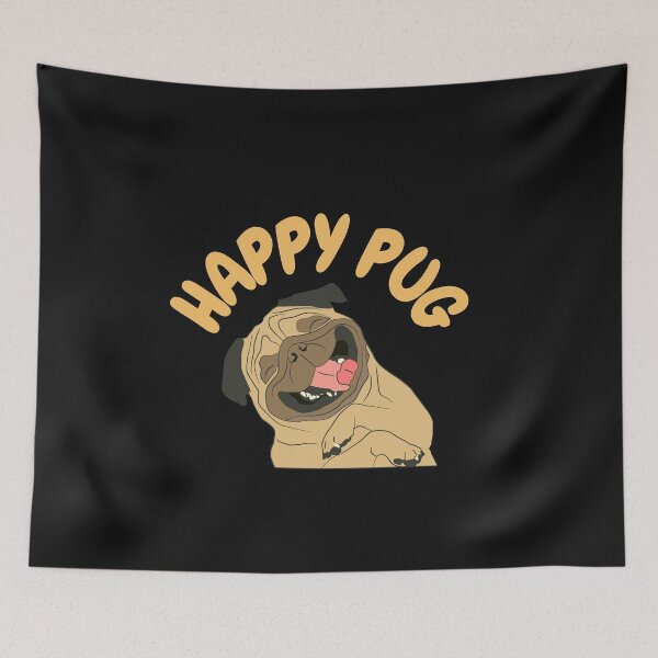 Item preview, Happy Pug, Pug Life, Pug lovers designed and sold by Anastasiia87.