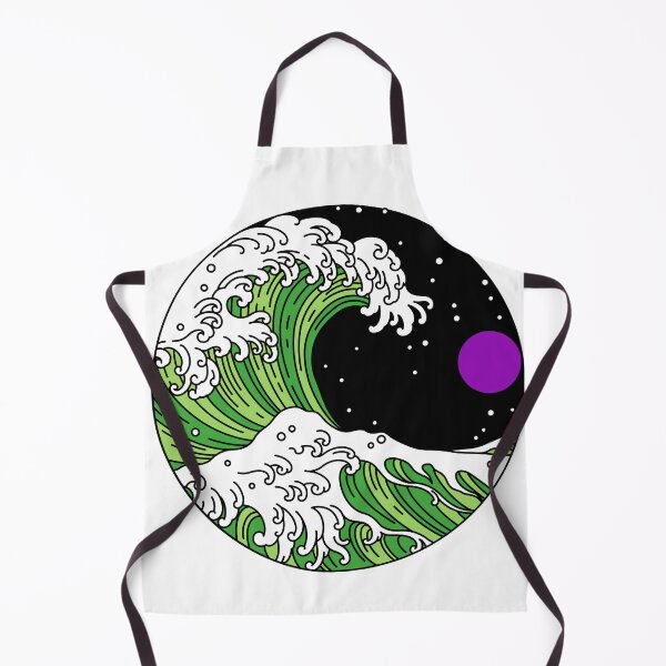 Item preview, Circular Japanese Aro Ace Wave. Aroace Pride designed and sold by Subtle Pride Shop.