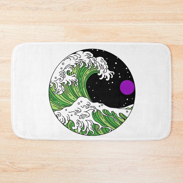 Item preview, Circular Japanese Aro Ace Wave. Aroace Pride designed and sold by Subtle Pride Shop.