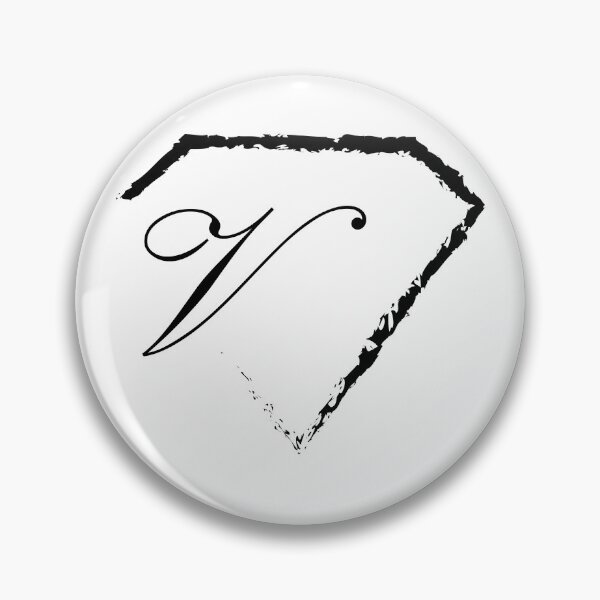 Item preview, V letter monogram initial diamond black designed and sold by mixtape80.