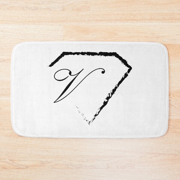 Item preview, V letter monogram initial diamond black designed and sold by mixtape80.