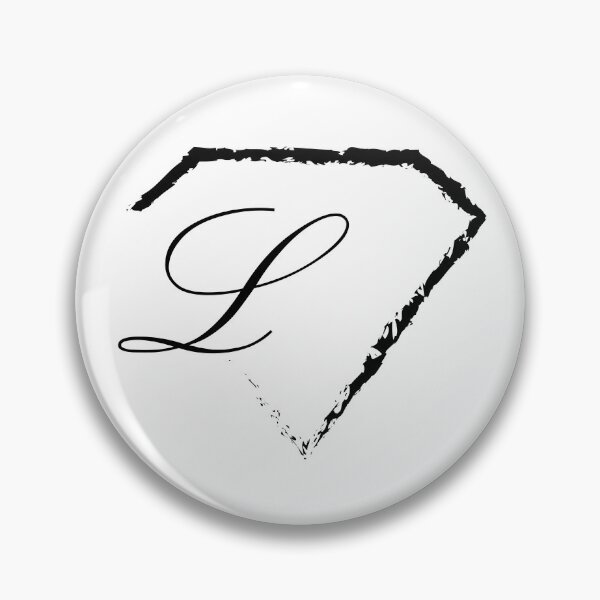 Item preview, L letter monogram initial diamond black designed and sold by mixtape80.