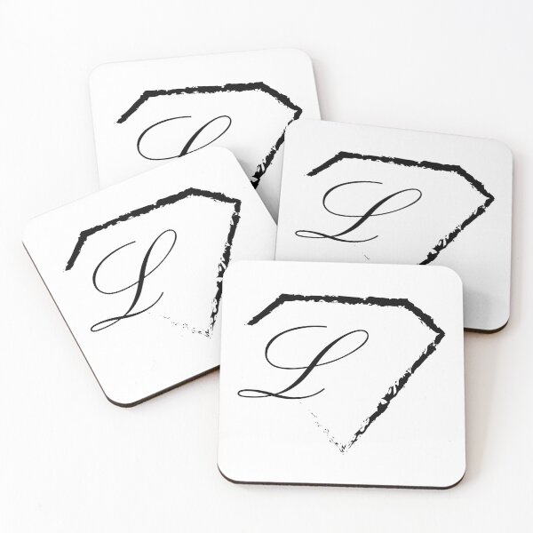 Item preview, L letter monogram initial diamond black designed and sold by mixtape80.