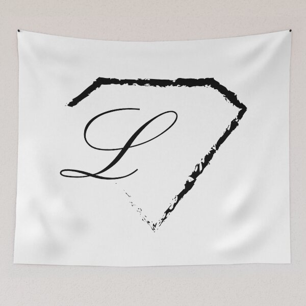 Item preview, L letter monogram initial diamond black designed and sold by mixtape80.