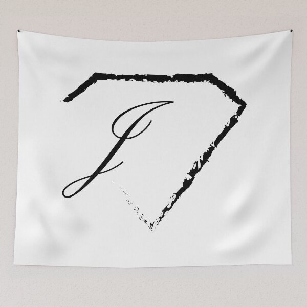 Item preview, J letter monogram initial diamond black designed and sold by mixtape80.