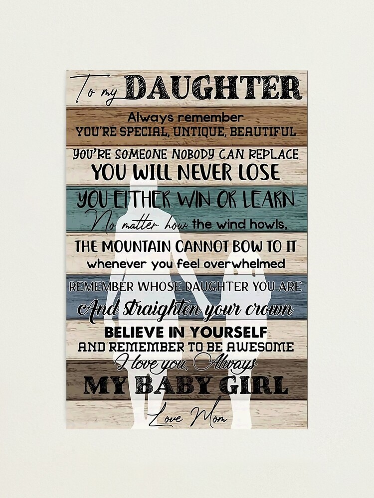 Mother Daughter Gift from Mom, Dad to Daughter Gifts, Birthday Gift for  Daughter Adult, Picture Frame Gift for Daughter from Mom, To My Daughter  Framed Poem to add to a Daughter Birthday