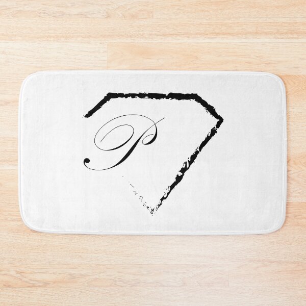 Item preview, P letter monogram initial diamond black designed and sold by mixtape80.