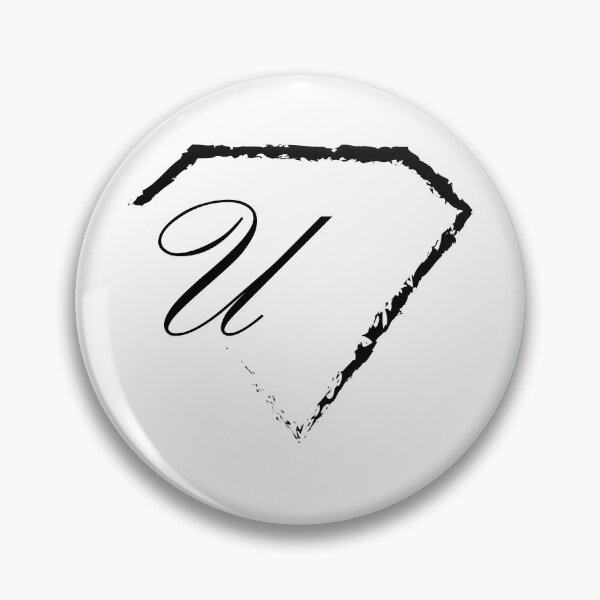 Item preview, U letter monogram initial diamond black designed and sold by mixtape80.