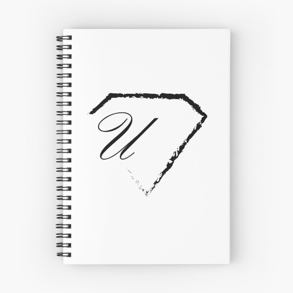 Item preview, U letter monogram initial diamond black designed and sold by mixtape80.
