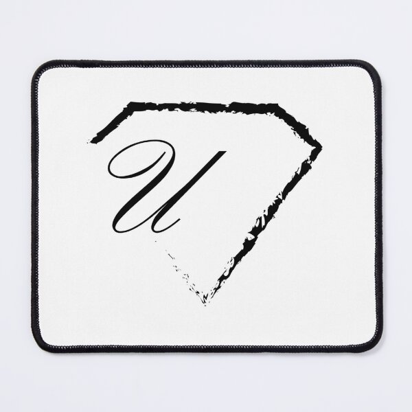Item preview, U letter monogram initial diamond black designed and sold by mixtape80.
